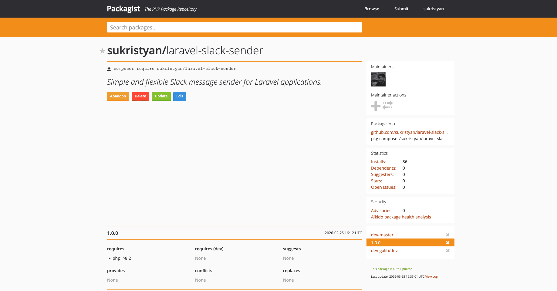 Laravel Slack Sender